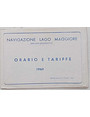 Navigazione lago Maggiore. Orario e tariffe 1960.