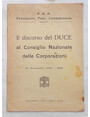 Il discorso del Duce al Consiglio Nazionale delle Corporazioni. 14 novembre 1933.