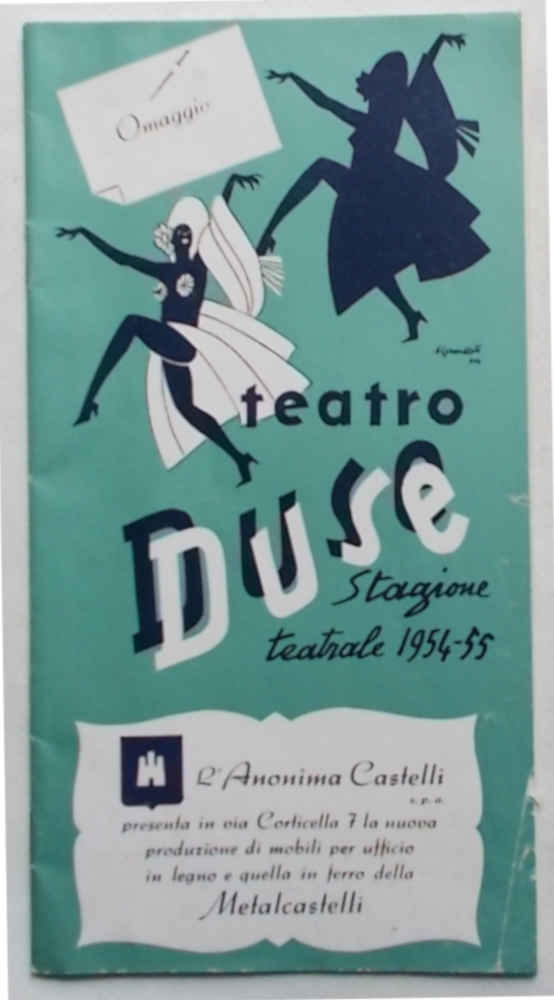 40-0461 Teatro Duse. Stagione teatrale 1954-55. (La Compagnia Grandi spettacoli Dapporto presenta Delia Scala... nell'avventura musicale di Garinei e Giannini "Giove in doppiopetto" musiche di Kramer...)