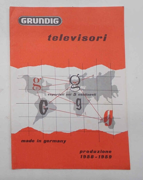 Grundig televisori. Produzione 1958-1959. Made in Germany. Esportati in 5 continenti.