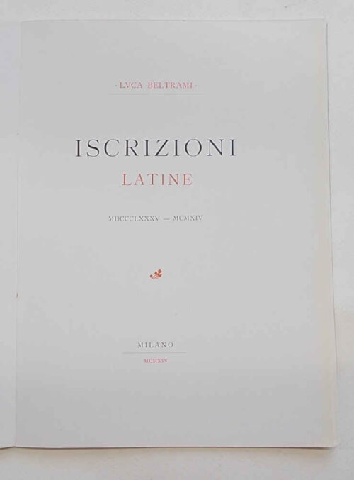 40-2639 Iscrizioni latine. 1885-1914. Nozze Verga - Casati.