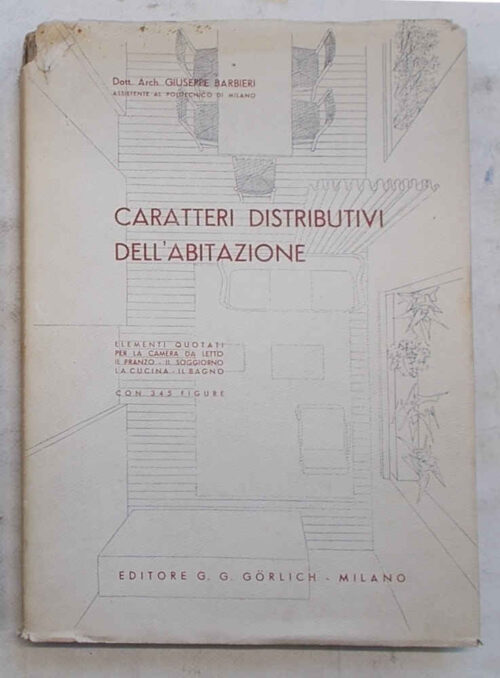 Caratteri distributivi dell'abitazione. Elementi quotati per la camera da letto - il pranzo - il soggiorno - la cucina - il bagno.